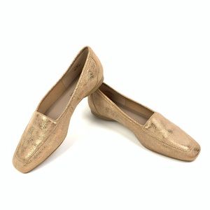 Donald J Pliner DeeDee 6M Metallic Gold Loafers